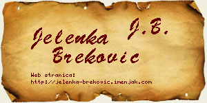 Jelenka Breković vizit kartica